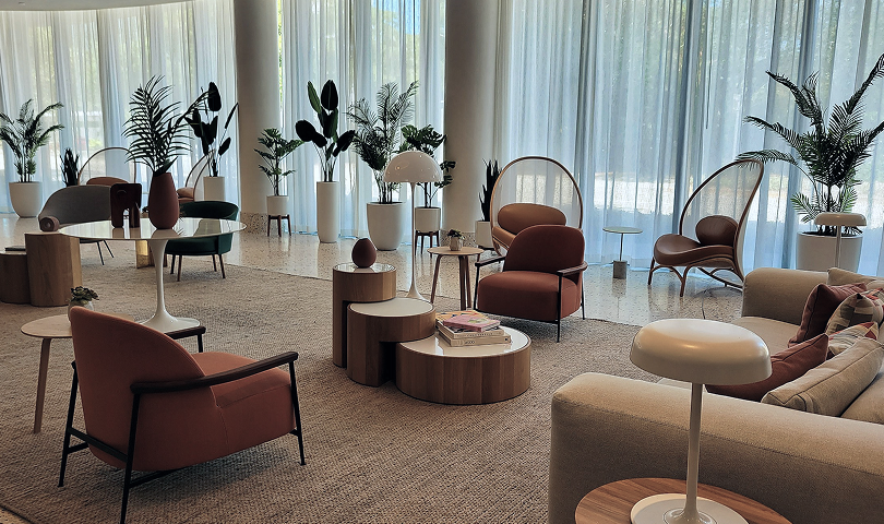 VIP airport lounge with premium seating
