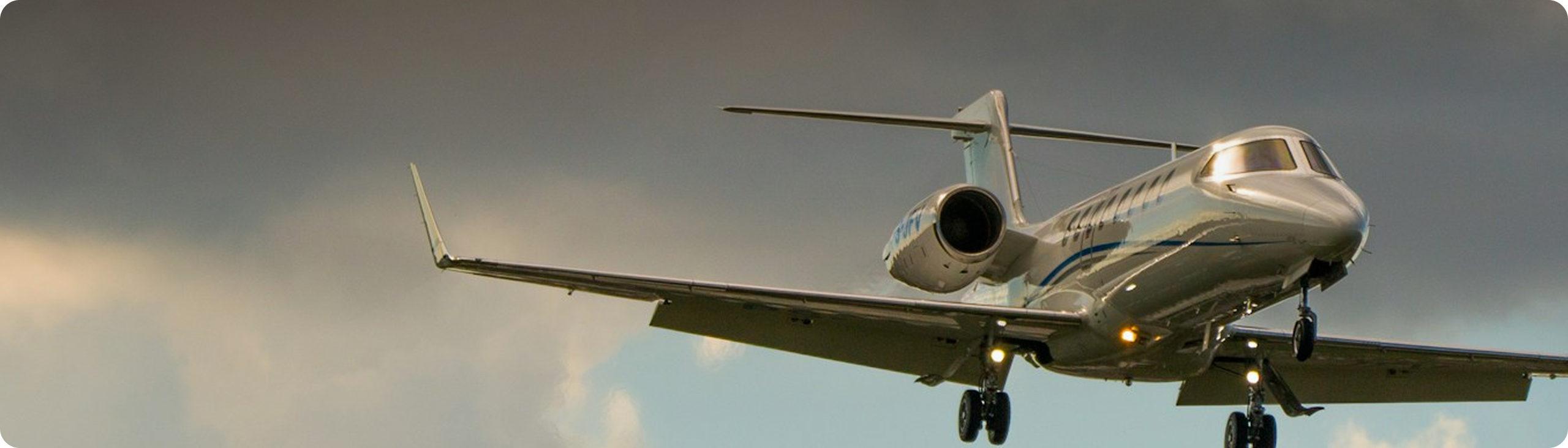 Private jet on runway